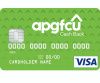 A P G F C U Visa Cash Back card in green