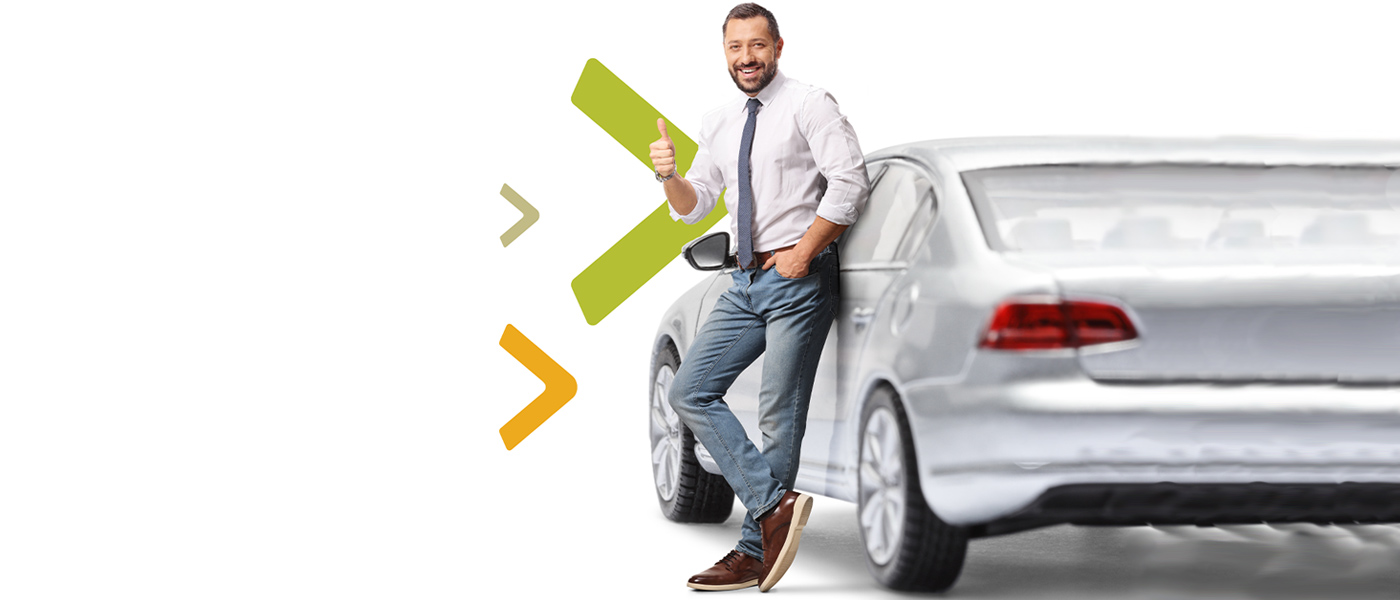 man leaning against car