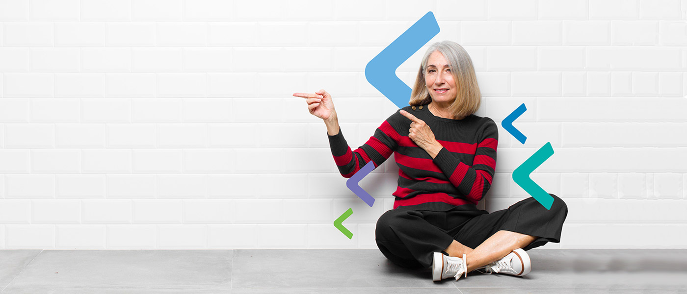 woman pointing