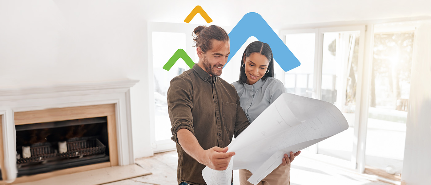 man and woman renovating home