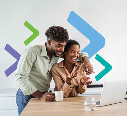 Couple sitting at table