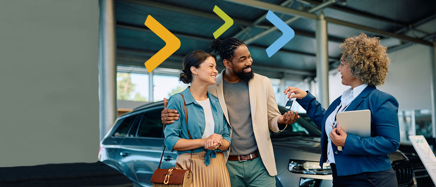 Couple buying car