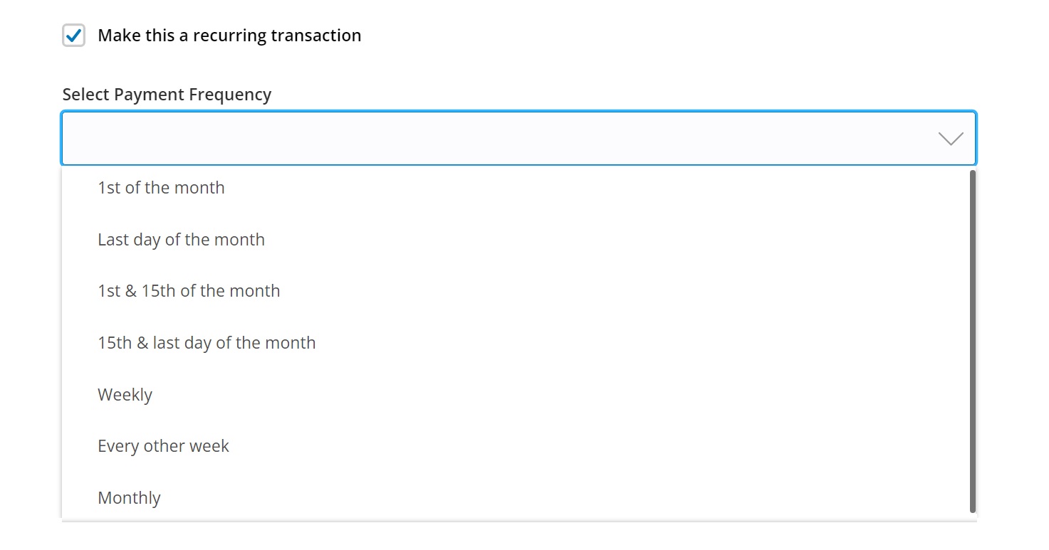 Online Banking Loan Payment Frequency Options