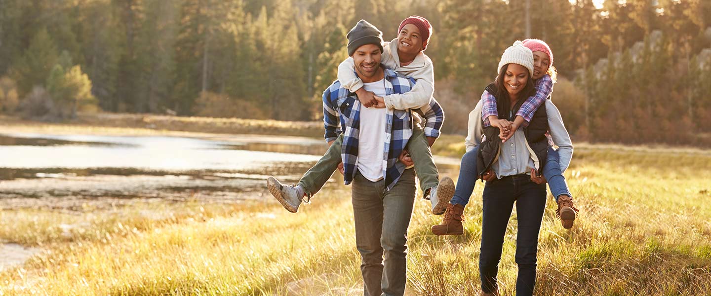 Family hiking and doing more with APGFCU Visa Cash Back Credit Card