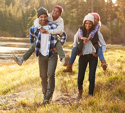 Family hiking and doing more with APGFCU Visa Cash Back Credit Card