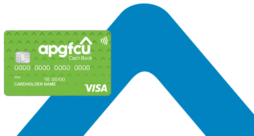 Cash Back Visa Card with blue arrow