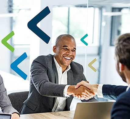 Two people shaking hands