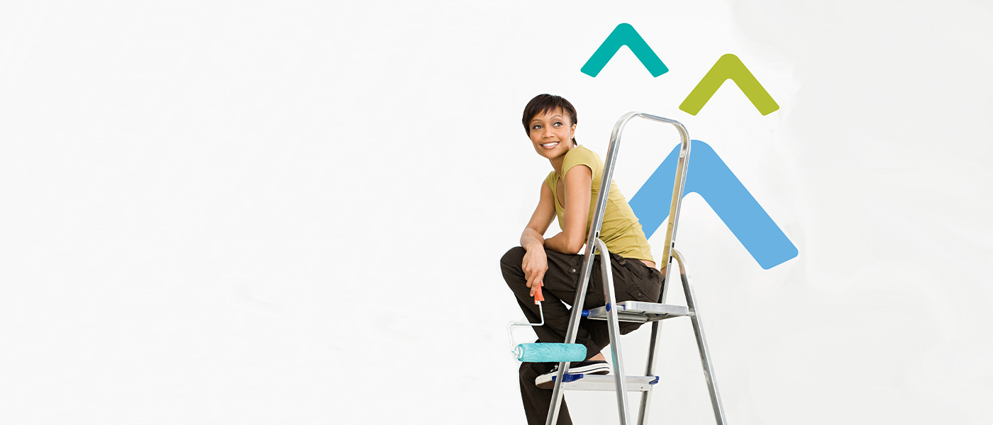 woman with paint roller