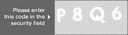 captcha code for visual authentication  letter P number 8 letter Q number 6