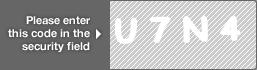 captcha code for visual authentication  letter U number 7 letter N number 4