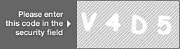 captcha code for visual authentication  letter V number 4 letter D number 5