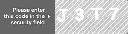captcha code for visual authentication  letter J number 3 letter T number 7