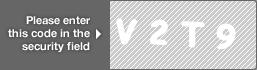 captcha code for visual authentication  letter V number 2 letter T number 9