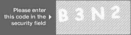 captcha code for visual authentication  letter B number 3 letter N number 2