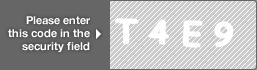 captcha code for visual authentication  letter T number 4 letter E number 9