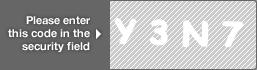 captcha code for visual authentication  letter Y number 3 letter N number 7