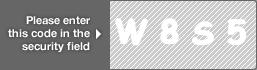 captcha code for visual authentication  letter W number 8 letter S number 5
