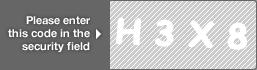 captcha code for visual authentication  letter H number 3 letter X number 8