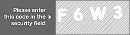 captcha code for visual authentication  letter F number 6 letter W number 3