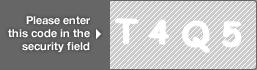 captcha code for visual authentication  letter T number 4 letter Q number 5